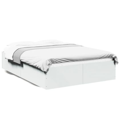 рамка за легло, бяла, 140x190 см, инженерно дърво