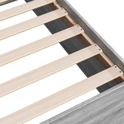 Рамка за легло, сив сонома, 100x200 см, инженерно дърво