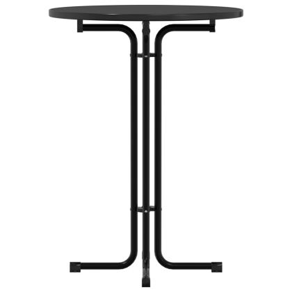 Трапезна маса, черна, Ø80x110 см, инженерно дърво и стомана