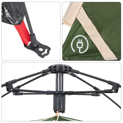 Къмпинг палатка 5-местна зелена бързо освобождаване