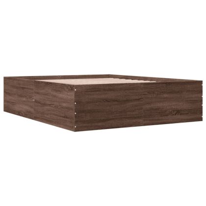 Рамка за легло, кафяв дъб, 150x200 см, инженерно дърво