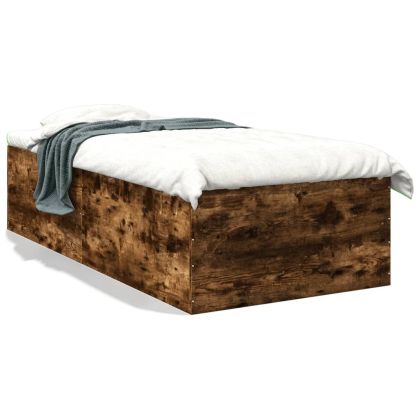 Рамка за легло, опушен дъб, 75x190 см, инженерно дърво