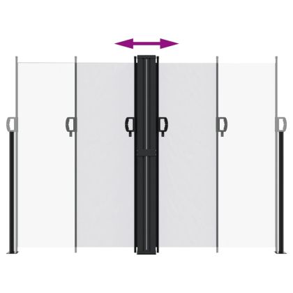 Прибираща се странична тента, бяла, 180x1000 см