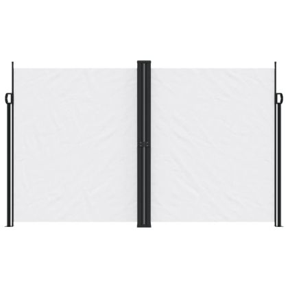 Прибираща се странична тента, бяла, 200x1000 см