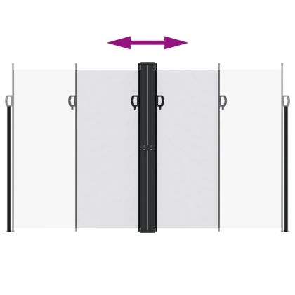 Прибираща се странична тента, бяла, 200x1000 см