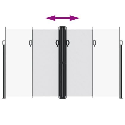 Прибираща се странична тента, бяла, 200x600 см