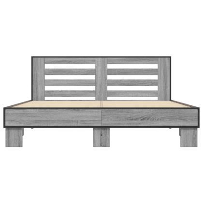 Нощно шкафче, сив сонома, 150x200 см, инженерно дърво и метал