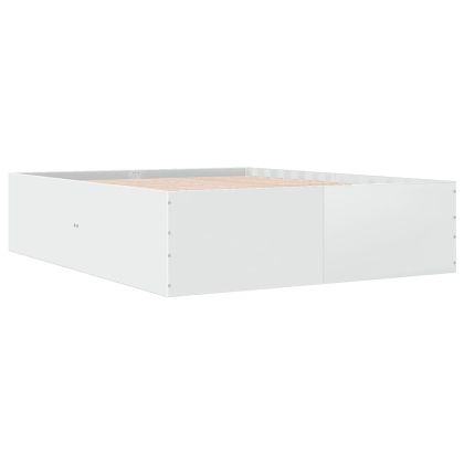 Рамка за легло, бяла, 150x200 см, инженерно дърво