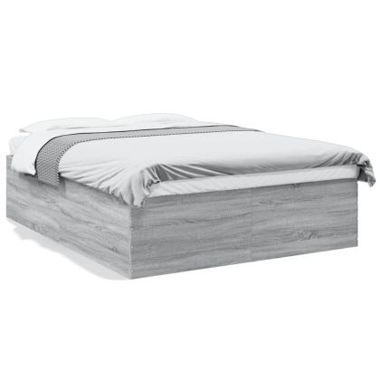 Рамка за легло, сив сонома, 160x200 см, инженерно дърво