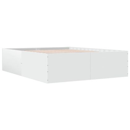 Рамка за легло, бяла, 180x200 см, масивно дърво