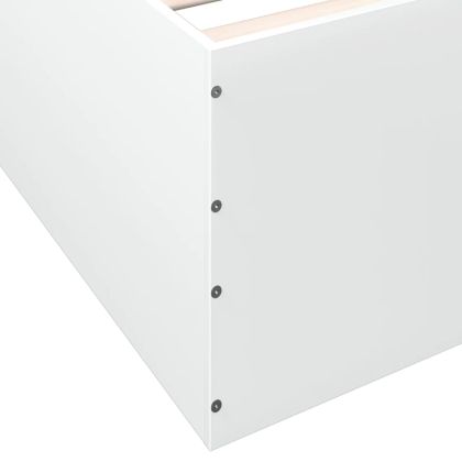 Рамка за легло, бяла, 150x200 см, масивно дърво