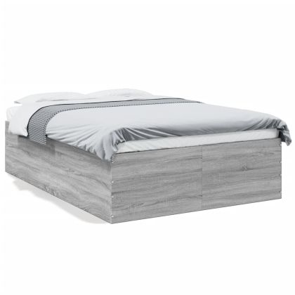 Рамка за легло, сив сонома, 120x200 см, инженерно дърво