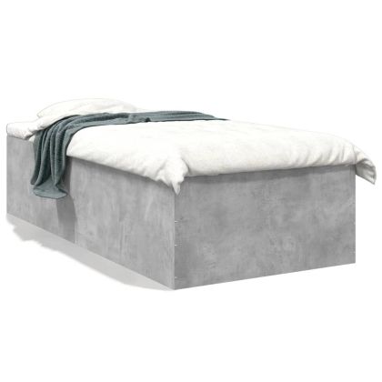 Рамка за легло, бетонно сиво, 75x190 см, инженерно дърво