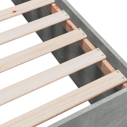 Рамка за легло, бетонно сиво, 75x190 см, инженерно дърво