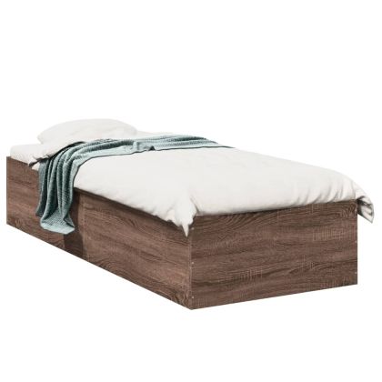 Рамка за легло, кафяв дъб, 90x190 см, инженерно дърво