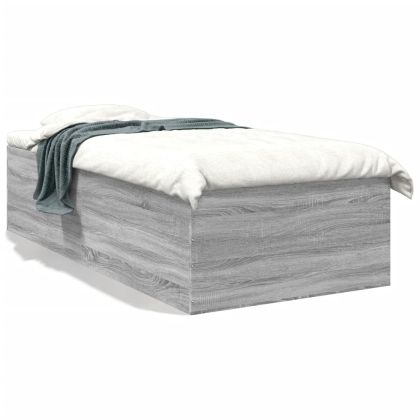 Рамка за легло, сив сонома, 100x200 см, инженерно дърво