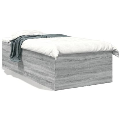 Рамка за легло, сив сонома, 90x190 см, инженерно дърво