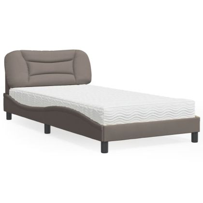 Легло с матрак, таупе, 100x200 см, плат
