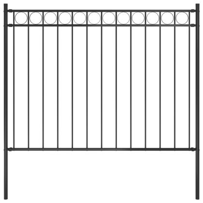 Градинска ограда, стомана, 1,7x1,2 м, черна
