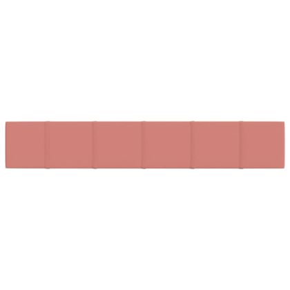 Стенни панели, 12 бр, розови, 90x15 см, кадифе, 1,62 м²