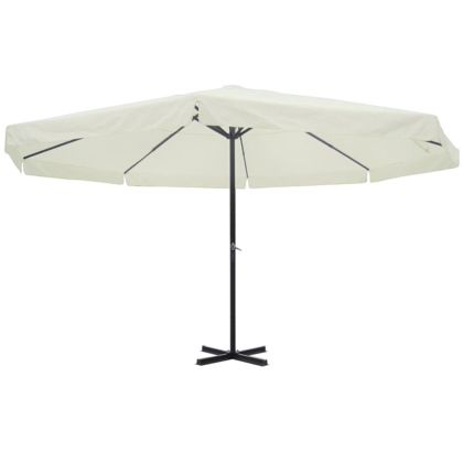 Чадър за слънце, 500 см, бял
