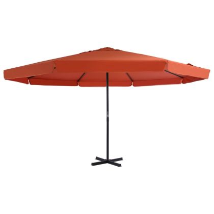 Градински чадър с алуминиев прът, 500 см, теракота