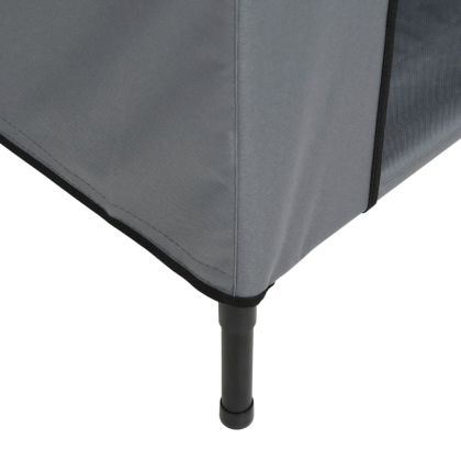 Кучешка къща, светлосива, Оксфорд плат и стомана