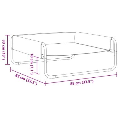 Повдигнато легло за куче, антрацит, Оксфорд плат и стомана