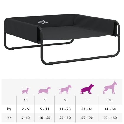 Повдигнато легло за куче, антрацит, Оксфорд плат и стомана