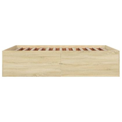 Рамка за легло, дъб сонома, 150x200 см, масивно дърво