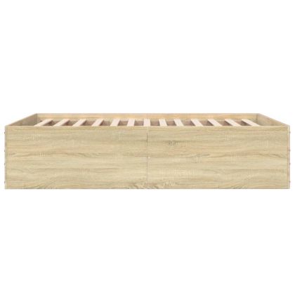 Рамка за легло, дъб сонома, 120x200 см, масивно дърво