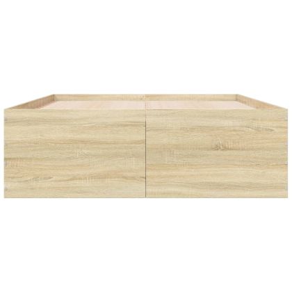 Рамка за легло, дъб сонома, 120x190 см, масивно дърво