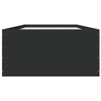 Рамка за легло, черна, 90x200 см, масивно дърво