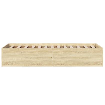 Рамка за легло, дъб сонома, 90x190 см, масивно дърво