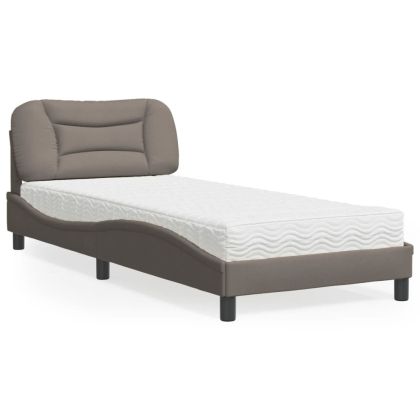 Легло с матрак, таупе, 90x200 см, плат