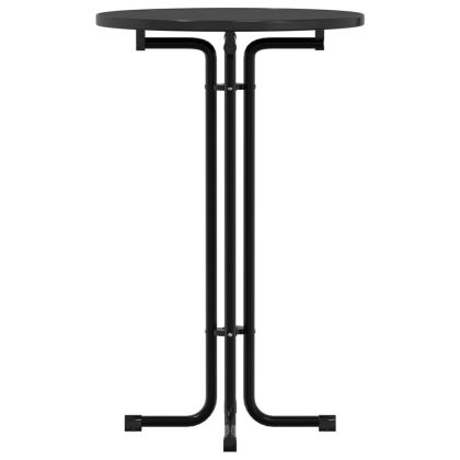 Трапезна маса, черна, Ø70x110 см, инженерно дърво и стомана