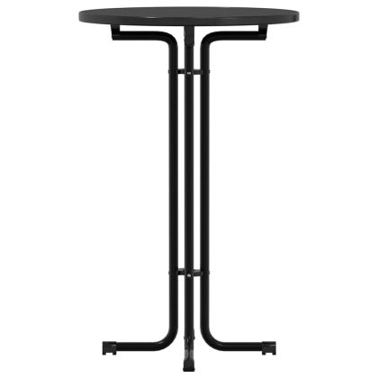 Трапезна маса, черна, Ø70x110 см, инженерно дърво и стомана