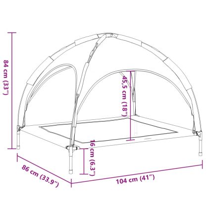 Кучешко легло със сенник, антрацит, Оксфорд плат и стомана