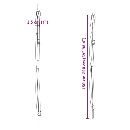 Двойни ремъци за съхранение на каяк със скоби за гребла 50 кг