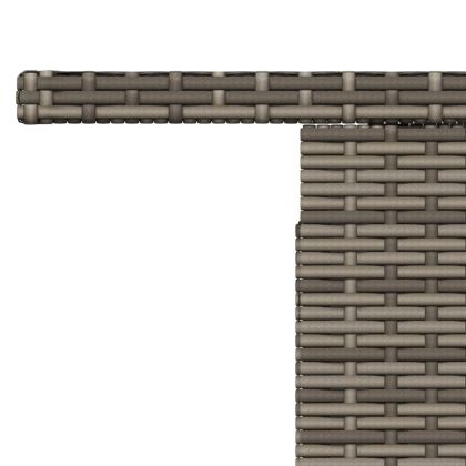 Градинска маса, сива, 100x55x73 см, полиратан и акациево дърво