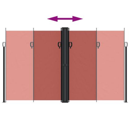 Прибираща се странична тента, теракота, 200x1200 см