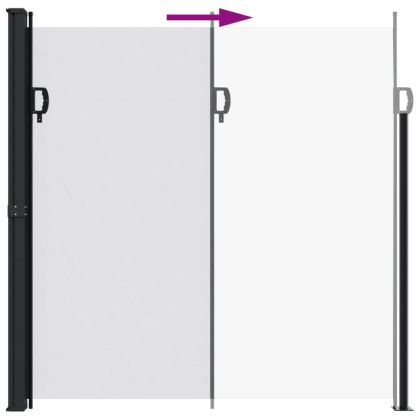 Прибираща се странична тента, бяла, 200x600 см