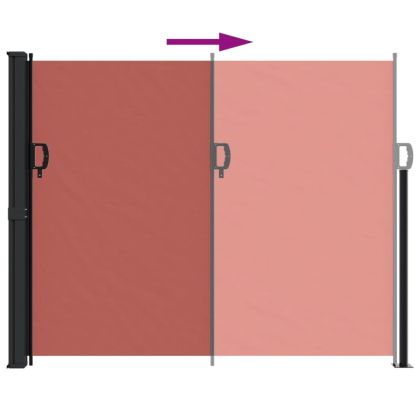 Прибираща се странична тента, теракота, 160x600 см