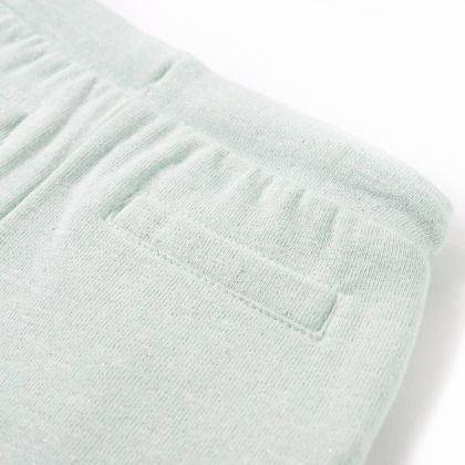 Детски къси панталони с шнурове, светла мента микс, 116