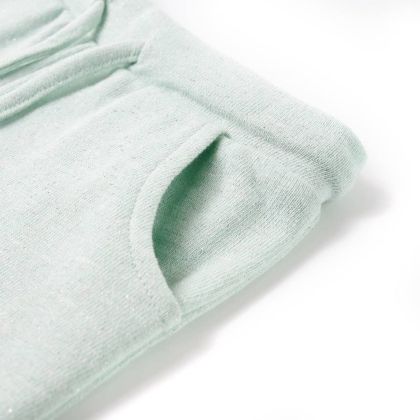 Детски къси панталони с шнурове, светла мента микс, 128