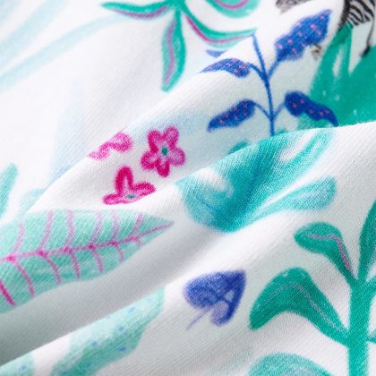 Детски къси панталони с шнур, екрю и тъмна мента, 128