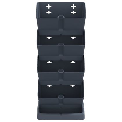 Комплект за вертикална градина, 4 бр, антрацит, полипропилен