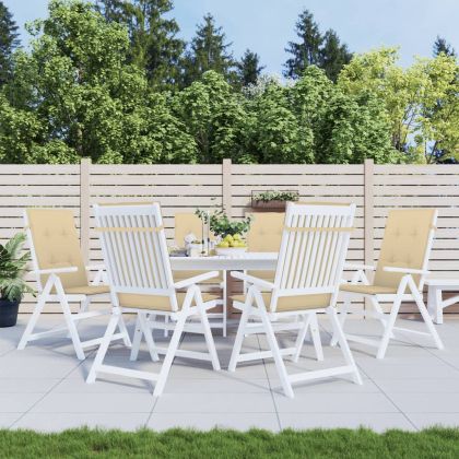 Възглавници за стол 6 бр меланж бежови 120x50x4 см плат