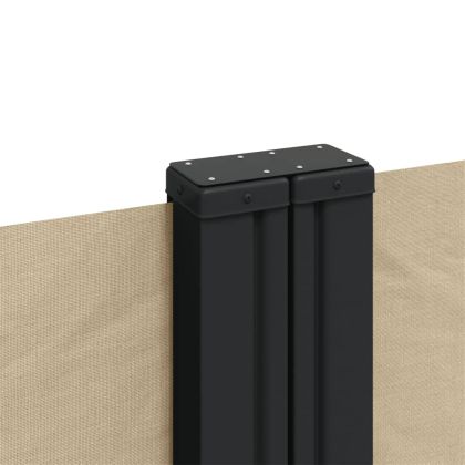 Прибираща се странична тента, бежова, 140x600 см