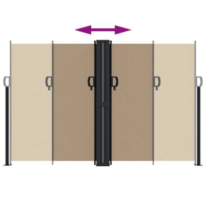 Прибираща се странична тента, таупе, 160x600 см